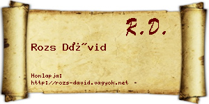 Rozs Dávid névjegykártya
