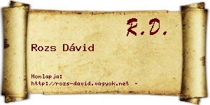 Rozs Dávid névjegykártya